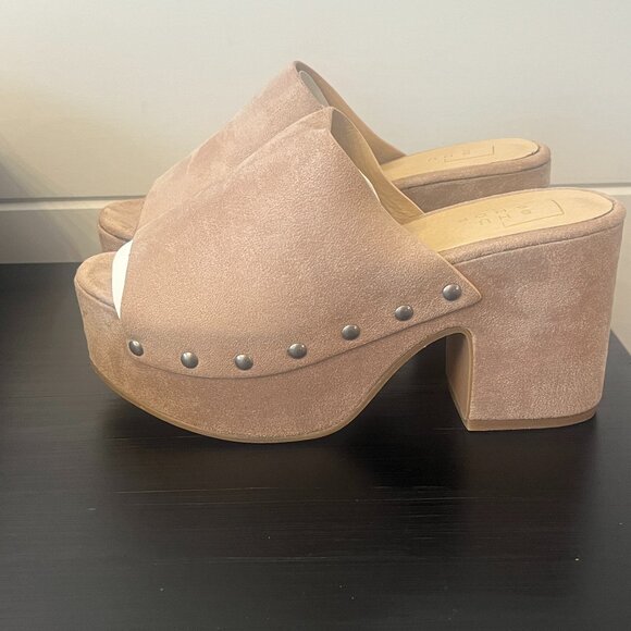 Shu Shop Suede Platform Sandals - Picture 1 of 4